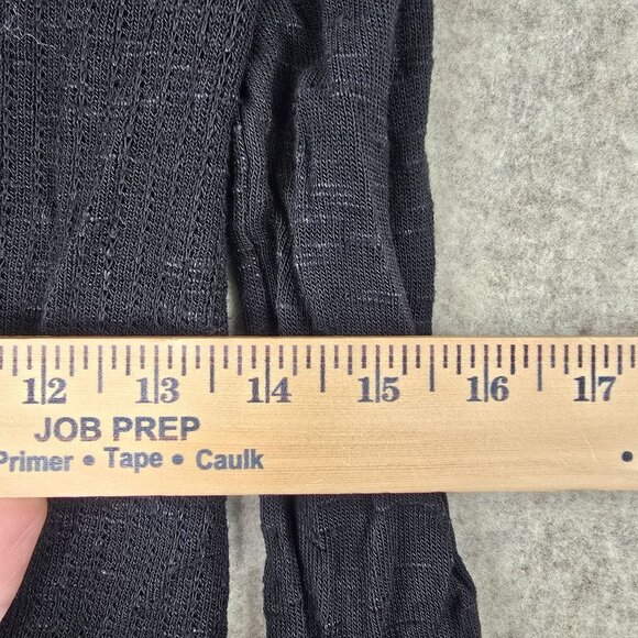 Black Open-Front Lightweight Cardigan With Blue & Black Plaid Infinity Scarf - Picture 9 of 9